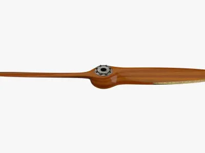 Antique aircraft wooden propeller with hub 3D model