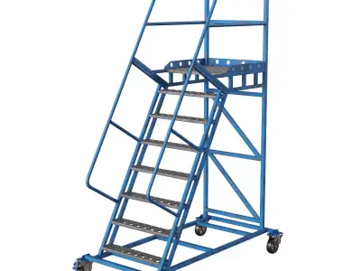 Metal Platform Ladder 3D model