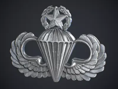 Parachutist Badge Low-poly 3D model