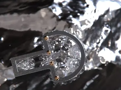 Rings earring modern 3D model