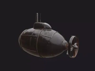 Submarine old bomb 3D model