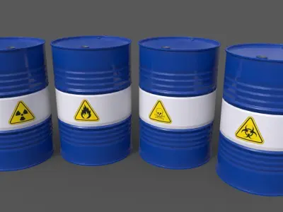 PBR Oil Drum Barrel A Low-poly 3D model