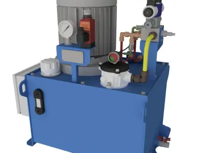 Hydraulic Power System Self-Contained 3D model