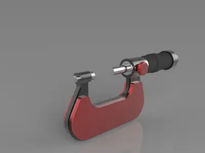 Micrometer device with gold handle Free 3D model