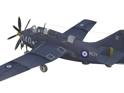 Fairey Gannet Low-poly 3D model purchase