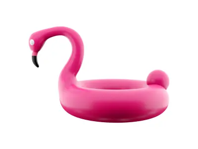 3d pink inflatable flamingo swimming pool ring 3D model