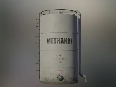 Industrial methanol storage tank 3D model