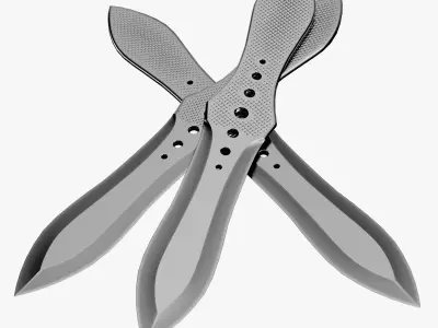 Knife Low-poly 3D model 27