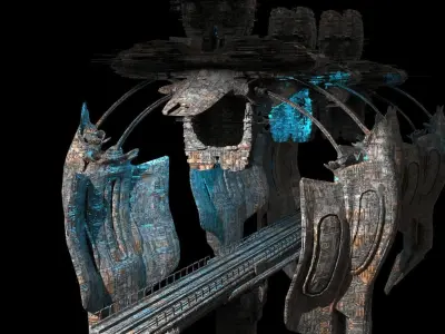 Sc Fi Train tunnel claws 3D model
