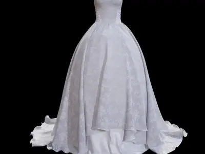Wedding Dress Marvelous Designer 3D model
