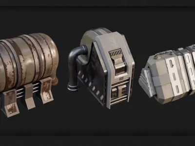 25 Sci-Fi Props - Kitbash - Vol 10 3D model