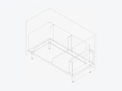 Furniture - Sofa - Contemporary - Flame - Armrest Shelf - Right Low-poly 3D model