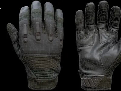 Tactical Gloves 040 Low-poly 3D model