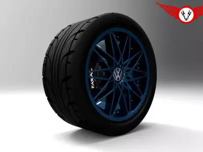 Golf GTI wheel Free 3D model