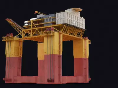Semi-Submersible Production Rig 3D model