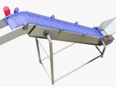 Plastic Belt Gooseneck Elevator Low-poly 3D model