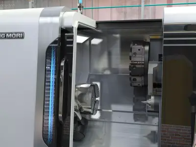 DMG Mori CTX Alpha 500 CNC Turning Center Rigged 3D model