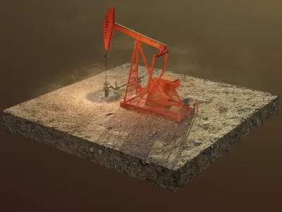Oil Beam Pump Low-poly 3D model
