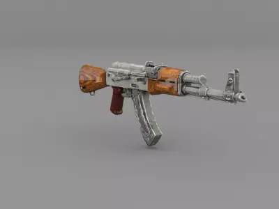 AKM Assault Rifle  Game Ready Low Poly PBR Weapon Low-poly 3D model