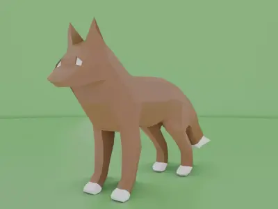 Low Poly Fox Low-poly 3D model