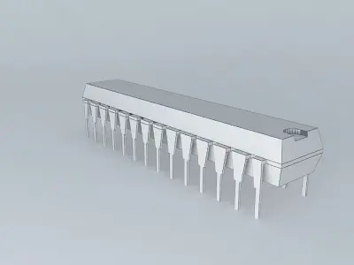 28-pin DIL IC Free 3D model