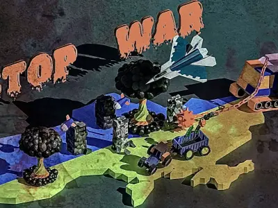 Stop War Ukraine Low-poly 3D model