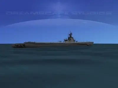 Balao Class Submarine USS Ling SS297 3D model