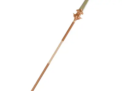 Holy Golden Spear Low-poly 3D model