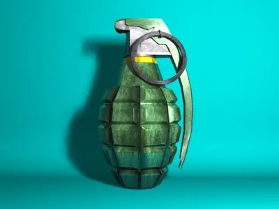 Hand Fragmentation Grenades Low Poly Low-poly 3D model