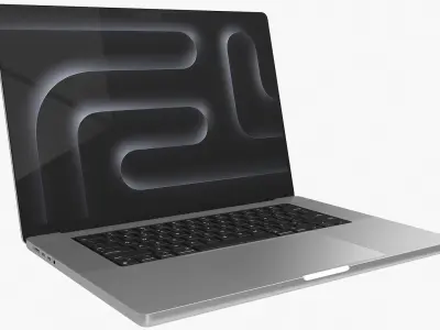Apple MacBook Pro 16 M5 2025 Silver Rigged 3D model