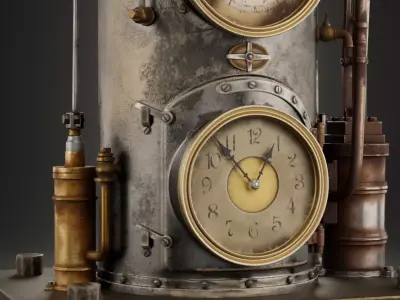 Mechanical clock 3D model