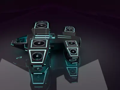 Sci Fi AirCraft Space Craft Low-poly 3D model