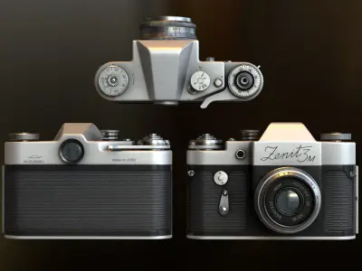 Camera Zenit 3M Low-poly 3D model