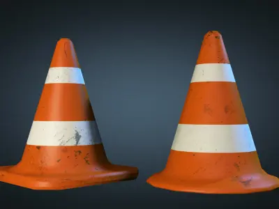 Traffic Cones Low-poly 3D model