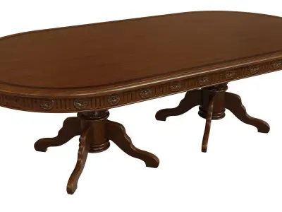 Wooden table with carvings 2500 3D model