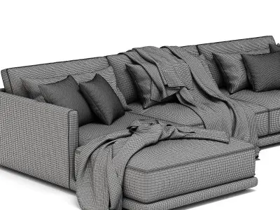 Braxton 2 Piece Sectional Cobblestone Jute 3D model