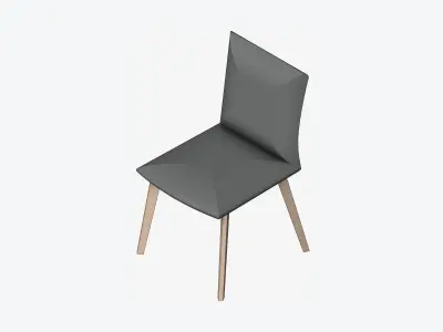 Furniture - Chair - Contemporary - Wooden - Feet Low-poly 3D model