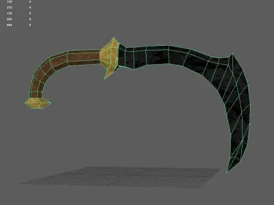 Obsidian Sickle Low-poly 3D model