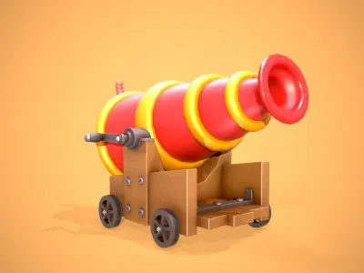 Stylized Cannon Low-poly 3D model buy