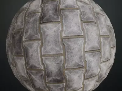 Industrial Concrete Interlocking Paving Stones PBR Seamless Texture