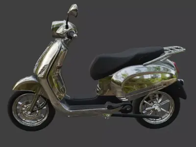 Vintage Retro Scooter 3D Model 3D model 3