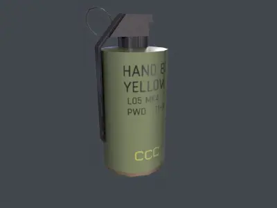 Smoke Grenades Pack Germany France British China Low-poly 3D model