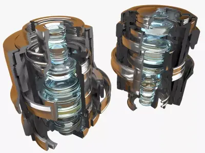 Microscope Objective Cross Section Cutaway 3D model