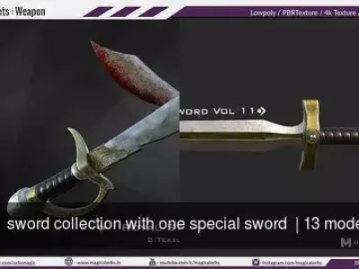 15  sword collection with one special sword  3D Model Pack