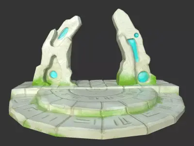 Gate Stylized Cartoon Door Portal Medieval Magic Low Poly Low-poly 3D model
