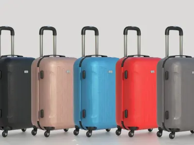Suitcare suitcase on wheels Low-poly 3D model