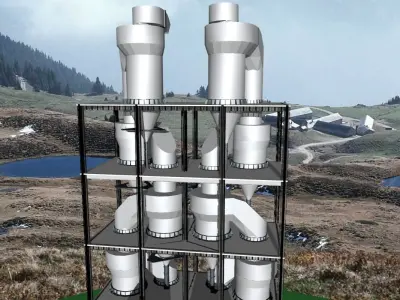 C-In Lined Calciner ILC -Steel Building Free 3D model