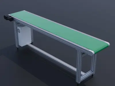 Conveyor belt assembly line 3D model