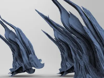 Clawed Spiked mountain piece model  2  3D model