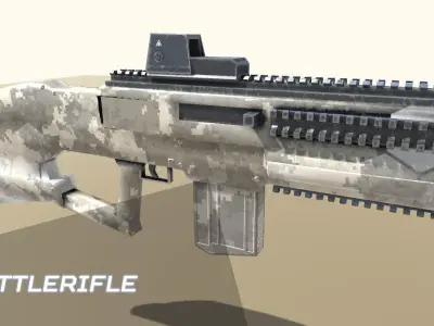Scifi Weapons for Desert Warfare Low-poly 3D model